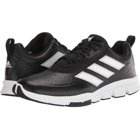 Adidas Men’s Baseball Shoes Black White 10.5 - Picture 1 of 8